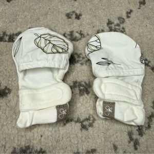GOUMI One Pair Abstract Floral Reversible Baby Scratch Mitts Mittens